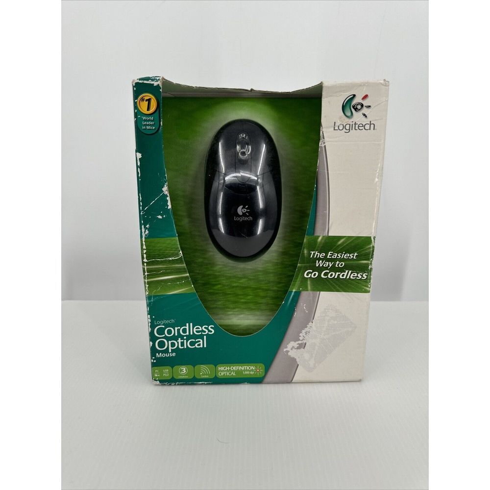 [NEW SEALED] Logitech Cordless Optical Mouse‎ 910-000132 USB / PS2 in Box